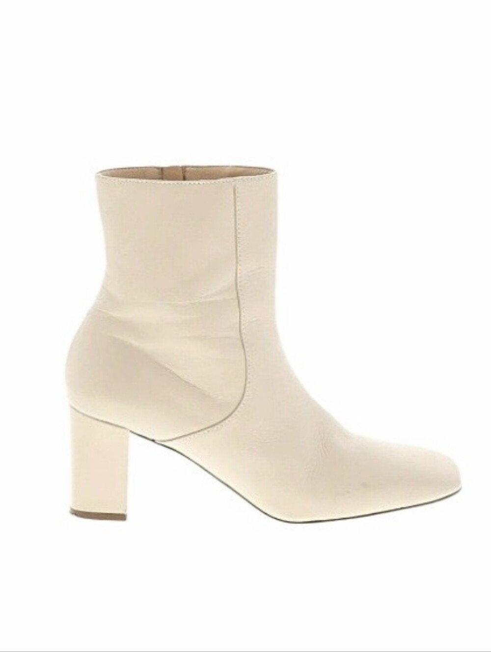 Club Monaco Jorga Cream Leather Block Heel Ankle Boots Size EU 36.5 NWOT